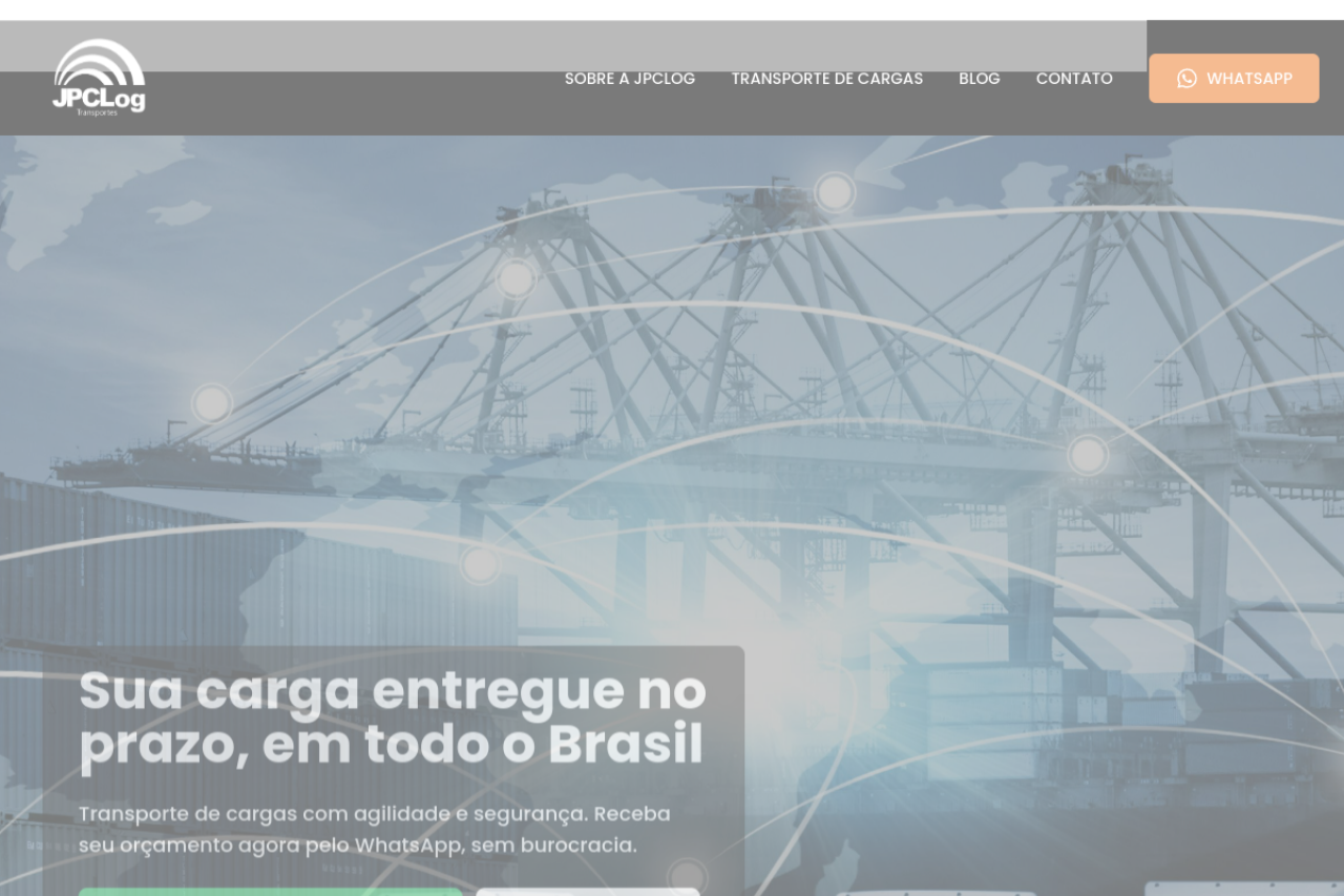 Site da JPC Log Transportes criado pela PiraWebSites